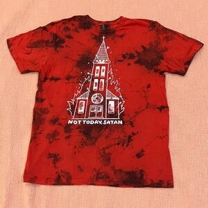 Not today Satan , soft 100% cotton Red tie dye short sleeve men’s T-Shirt